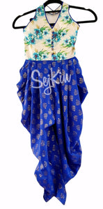 Blue floral jumpsuit 5-6 & 6-7 YRS
