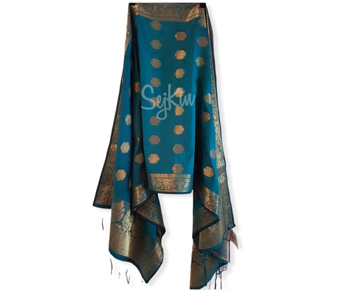 Rama green banarasi dupatta