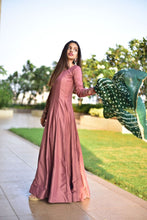 Gown with bandhani dupatta