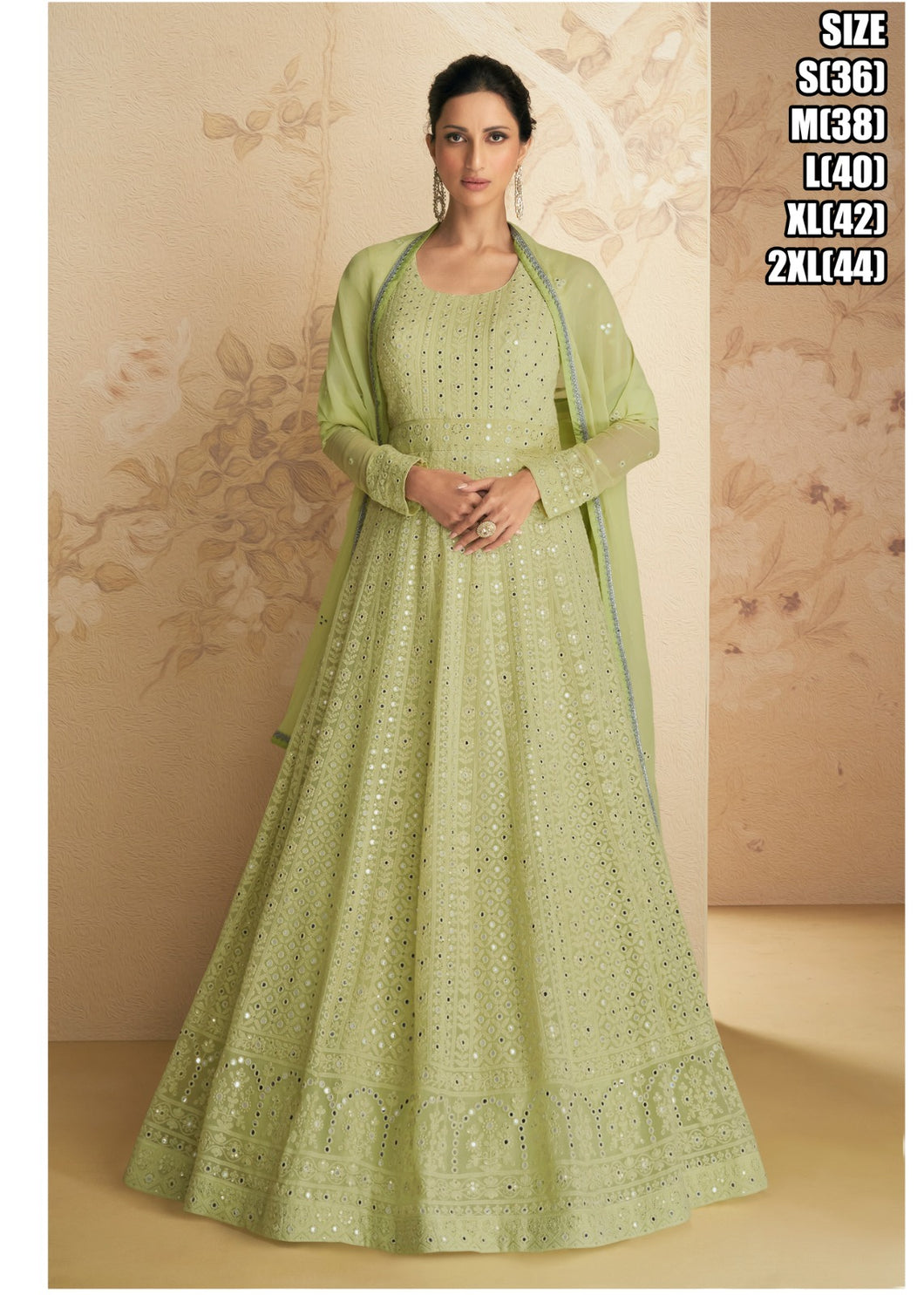 Janisha - dori work green anarkali