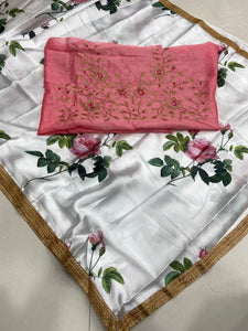 Sabyasachi inspired pink floral saree