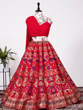 Indo western: Red sweetheart banarasi Lehenga