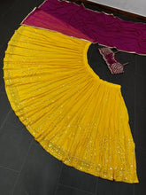 Plum and yellow Lehenga