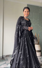 Black embroidered partywear Lehenga