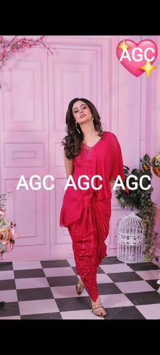 Sequinned dhoti set- readymade