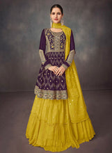 Sunaish - Deep wine layered gown
