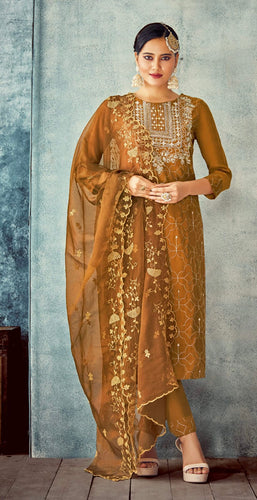 Shichi collection - salwaar kameez with organza dupatta