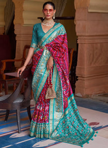 Patola silk maroon weaving classic saree