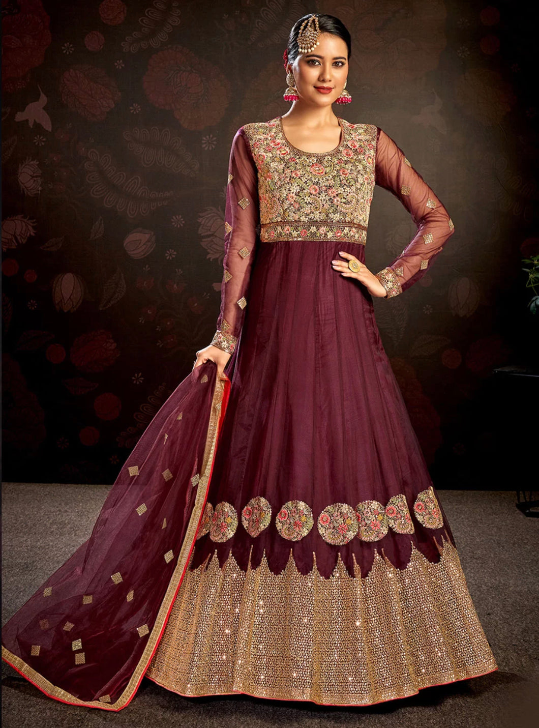 Safeena vol 2 - maroon anarkali