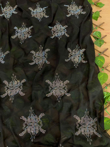 Rangoli silk saree with diamonds