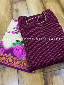 Niks collection: Purple sequinned anarkali