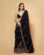 Blue velvet - Lehenga saree inspired by Kiara Advani