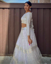 White and silver Lehenga