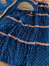 Blue georgette threadwork Lehenga