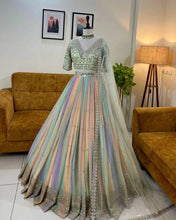 Multi colour digital print Lehenga