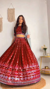 Dandiya night - red georgette Lehenga