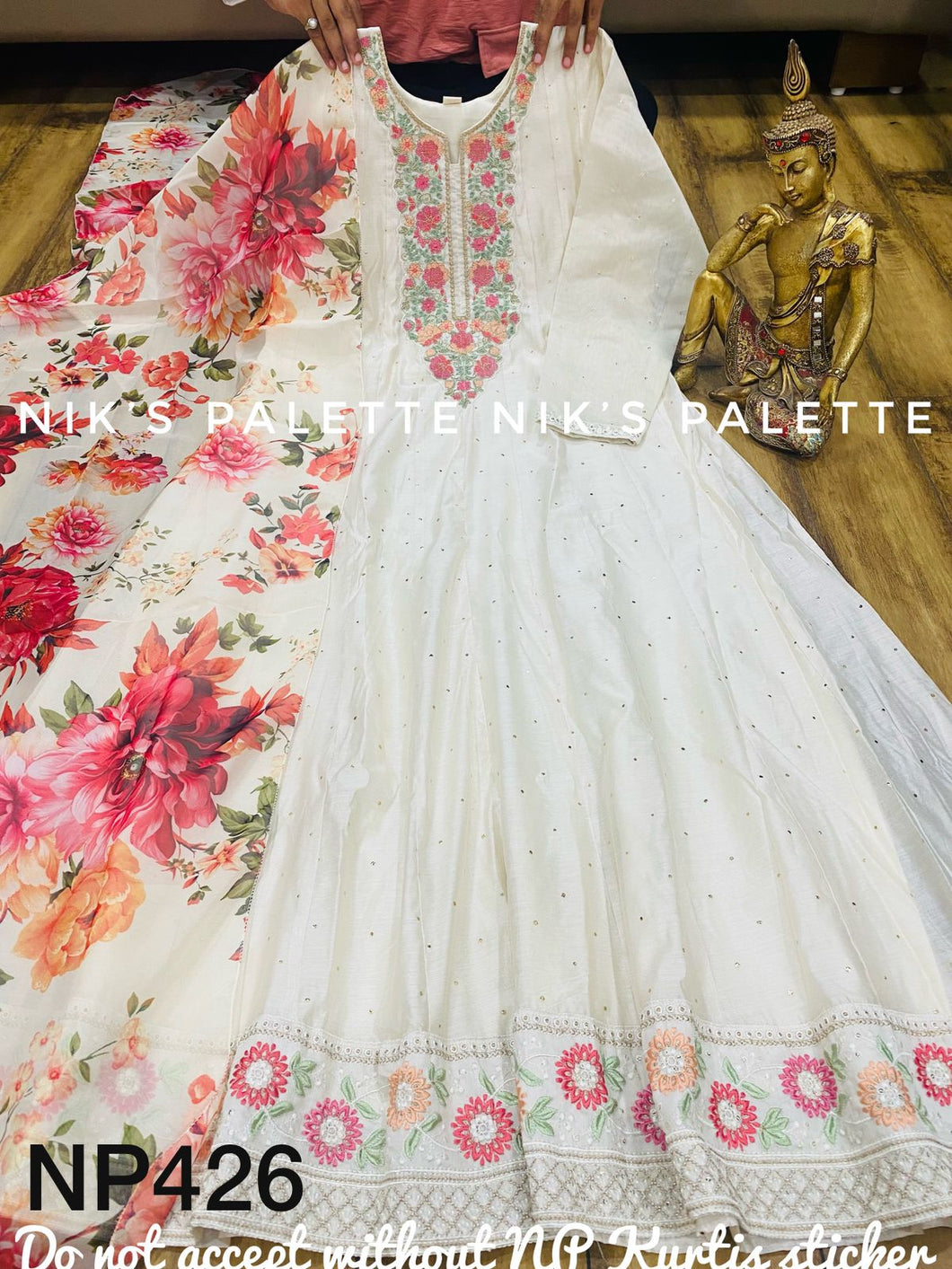 Niks collection:  white floral gown