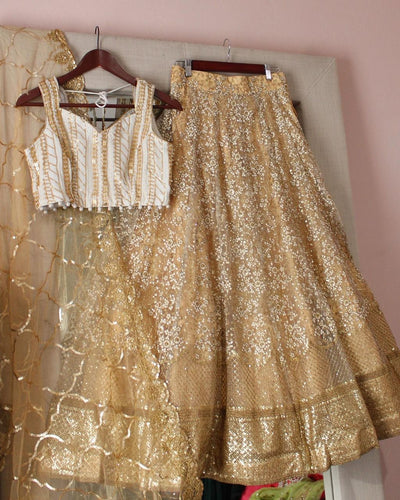 Gold sequins Lehenga