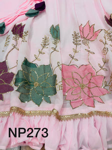 Niks collection: Baby pink floral sequinned anarkali