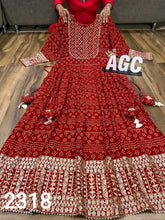 AGC collection: Red bandhani print anarkali