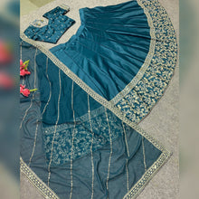 Swati Manish inspired rama silk Lehenga