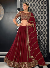 Maroon sequins Lehenga