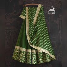 Swati Manish inspired parrot green silk Lehenga