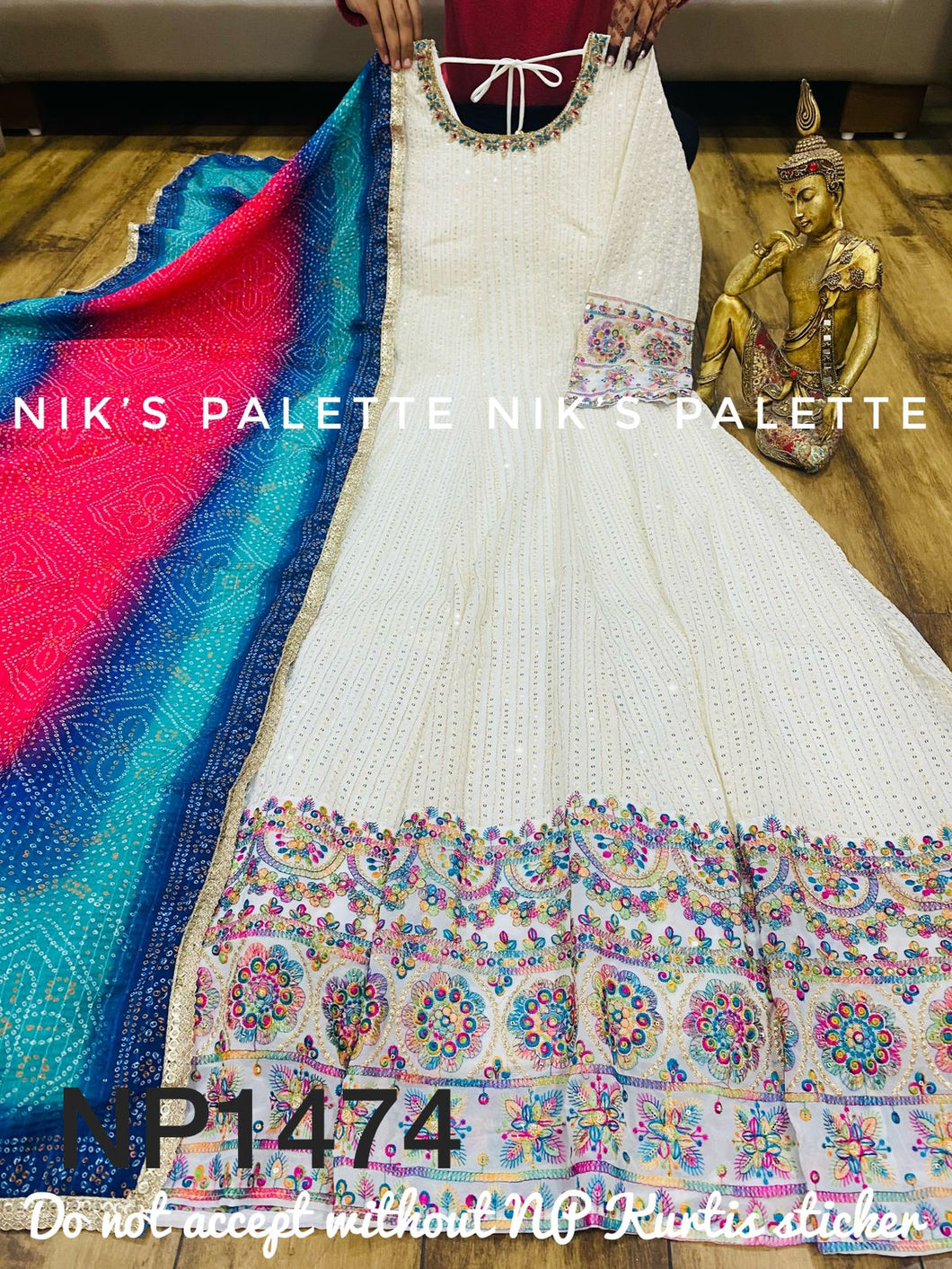 NIKS collection - multicolour embroidery anarkali