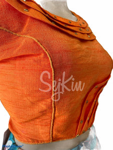 Autumnal skirt and orange top