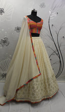 Beige and multi colour Lehenga