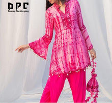 Hand tie dyed kurti set with dhoti