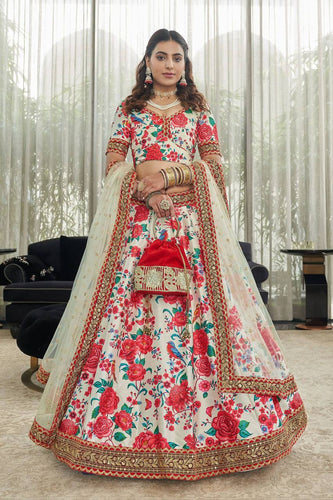 Floral art silk Lehenga