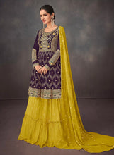 Sunaish - Deep wine layered gown