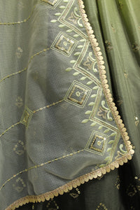 Misha collection - shaded pista green sequins Lehenga