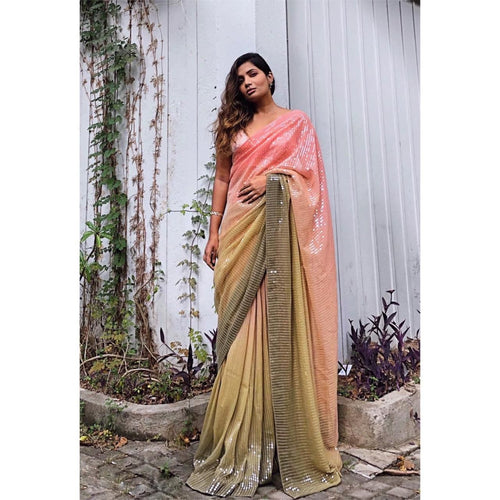 Shaded sequin saree