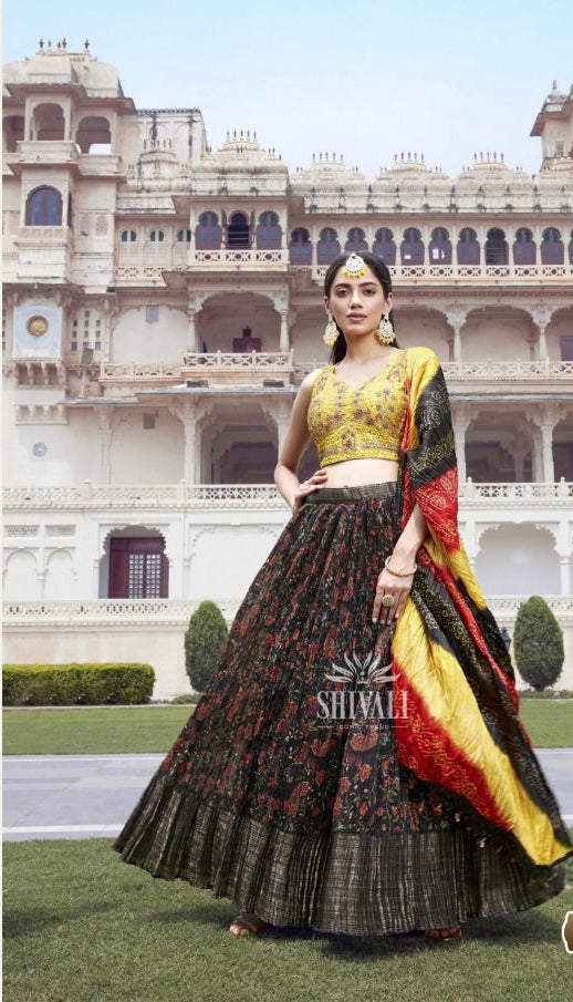 Bandhani style Lehenga - readymade