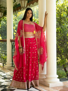 Red Indo western style palazzo