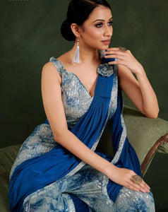Ready to wear saree palazzo style, Indo western