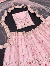 Light pink satin Lehenga