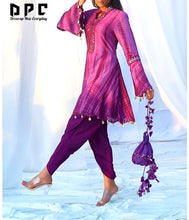 Hand tie dyed kurti set with dhoti