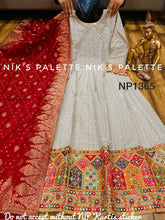 Niks collection - beige silk anarkali with banarasi dupatta