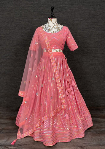 Pink sequins Lehenga