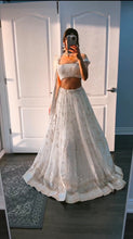 White floral and butterfly sequinned Lehenga