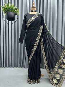Deepika Padukone inspired black saree
