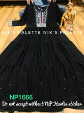 Niks collection - black badla work anarkali, plus size option