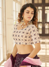 Deep purple peacock Lehenga