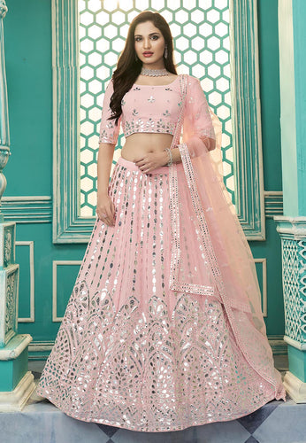 Gota embroidered baby pink Lehenga