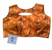 Orange floral blouse