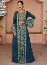 Janisha - Teal with long koti 3 piece readymade