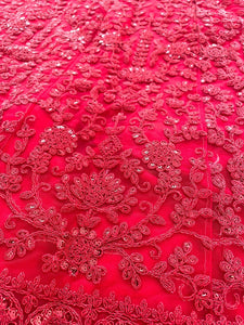 Red sequins with belt Lehenga